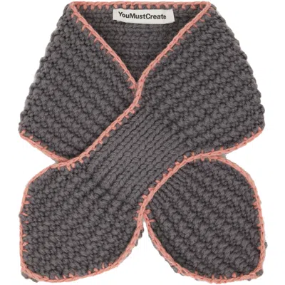 Ymc You Must Create Purple Slot Scarf In Gray
