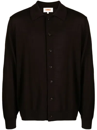 Ymc You Must Create Rat Pack Merino-wool Cardigan In Brown