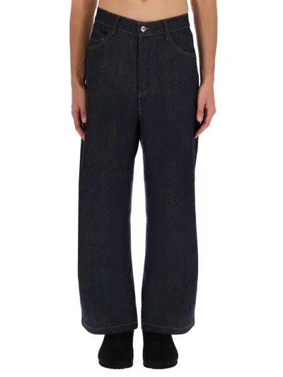 Ymc You Must Create Replacement Wide Leg Indigo Jeans In Black