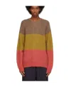 Ymc You Must Create Multicolor Mohair & Wool Boxy Sweater In Brown
