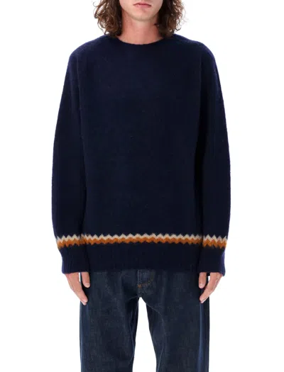 Ymc You Must Create Shetland Sweater In Navy