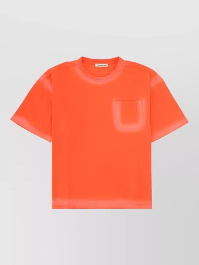 Ymc You Must Create Short Sleeve Crew Neck Shirt Pocket In Orange