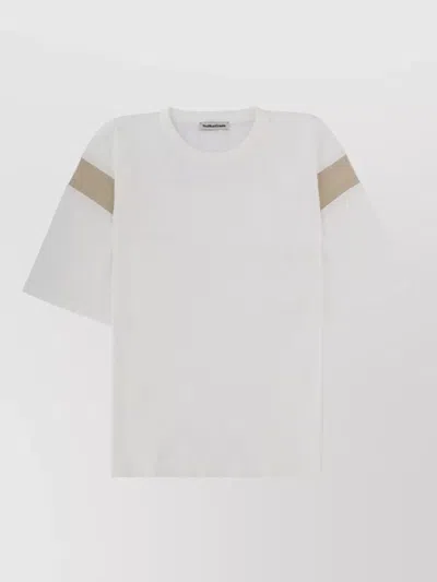 Ymc You Must Create Short Sleeve Round Neck Stripe Detail Shirt In White