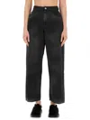 Ymc You Must Create Silver High-waisted Jeans In Black