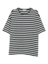 Ymc You Must Create Ymc Striped Cotton-knit T-shirt In Gray