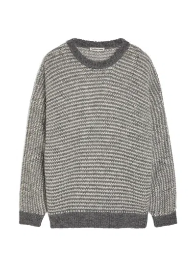 Ymc You Must Create Ymc T Shape Striped Wool-blend Jumper In Gray
