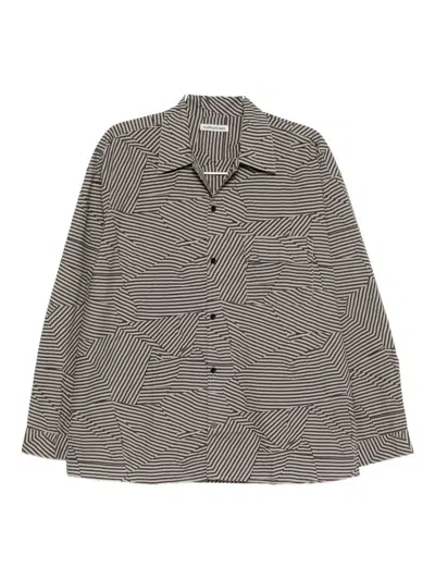 Ymc You Must Create Striped Wray Shirt In Black