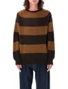Ymc You Must Create Ymc Stripes Shetland Sweater In Brown