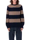 Ymc You Must Create Ymc Stripes Shetland Sweater In Navy Stripe