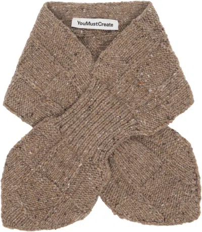 Ymc You Must Create Taupe Slot Scarf In Blue