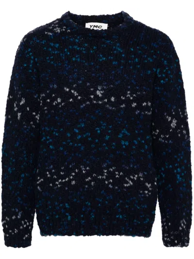 Ymc You Must Create Ymc Undertones Chunky-knit Jumper In Navy