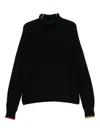 Ymc You Must Create Waffle High-neck Sweater In Black