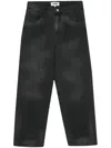 Ymc You Must Create Wide-leg Washed Jeans In Black