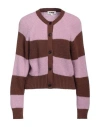 Ymc You Must Create Woman Cardigan Brown Size M Acrylic, Polyamide, Mohair Wool, Wool In Brown