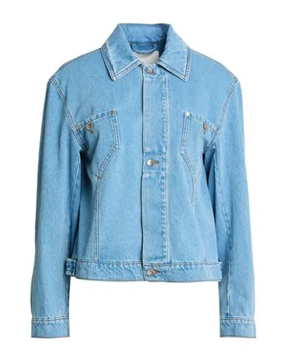 Ymc You Must Create Woman Denim Outerwear Blue Size L Cotton