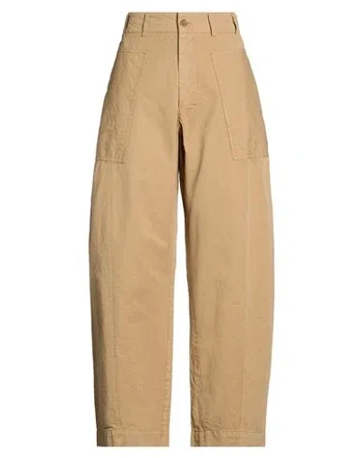 Ymc You Must Create Woman Pants Sand Size L Cotton, Linen In Gold