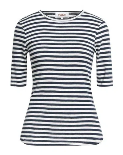 Ymc You Must Create Woman T-shirt Midnight Blue Size L Organic Cotton