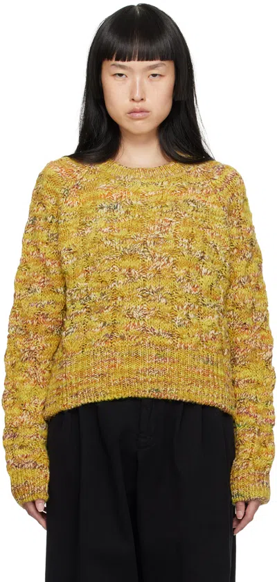 Ymc You Must Create Yellow Multi Pez Crew Jumper