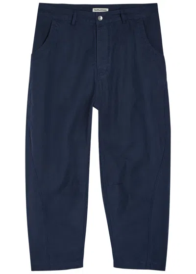 Ymc You Must Create Ymc Barrel-leg Canvas Trousers In Blue
