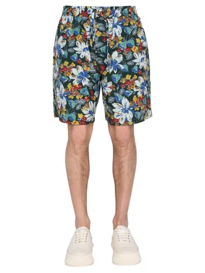YMC YOU MUST CREATE YMC BERMUDA WITH FLORAL PRINT