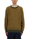 Ymc You Must Create Textured Knit Crew Neck Sweater In Green