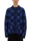 Ymc You Must Create Ymc Mens Baker Checkerboard Cardigan In Blue