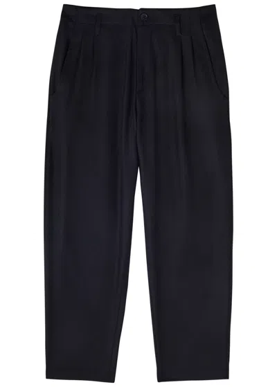 Ymc You Must Create Ymc Collins Straight-leg Wool-blend Trousers In Navy