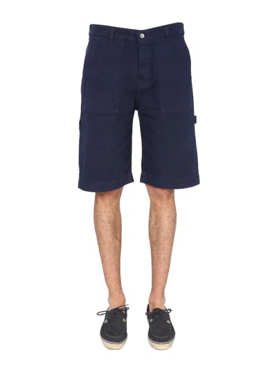 Ymc You Must Create Ymc Cotton Canvas Bermuda In Blue
