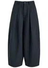Ymc You Must Create Ymc Deadbeat Barrel-leg Cotton-blend Trousers In Navy