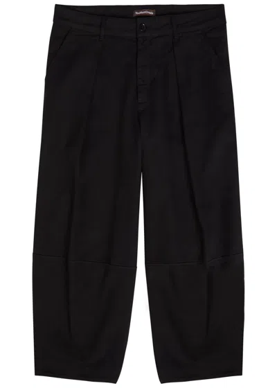 Ymc You Must Create Ymc Deadbeat Wide-leg Stretch-cotton Trousers In Black