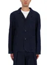 Ymc You Must Create Notched Lapel Long Sleeve Jacket With Pockets In Blue