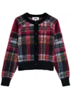 Ymc You Must Create Ymc Foxtail Tartan-intarsia Cropped Knitted Cardigan In Multicoloured