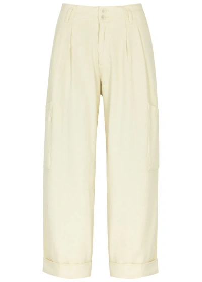 Ymc You Must Create Ymc Grease Barrel-leg Stretch-cotton Trousers In White