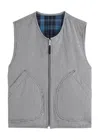 Ymc You Must Create Ymc Jackie Checked Reversible Cotton-blend Gilet In Grey