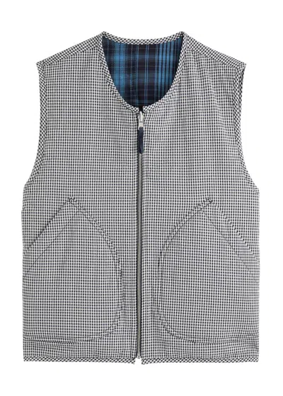 Ymc You Must Create Ymc Jackie Checked Reversible Cotton-blend Gilet In Grey
