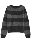 Ymc You Must Create Ymc Jet Striped-intarsia Wool Jumper In Grey