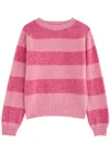 Ymc You Must Create Ymc Jet Striped-intarsia Wool Jumper In Pink