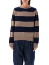Ymc You Must Create Ymc Jets Stripe Crew Knit In Navy Stripe