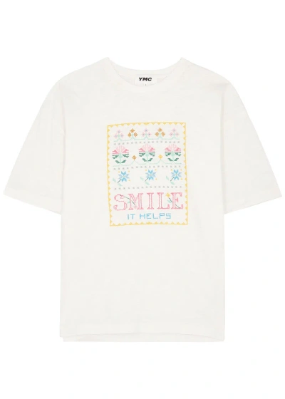 Ymc You Must Create Ymc Jordan Embroidered Cotton T-shirt In White