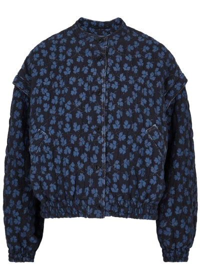 Ymc You Must Create Ymc Jordan Floral-print Quilted Jacket In Blue