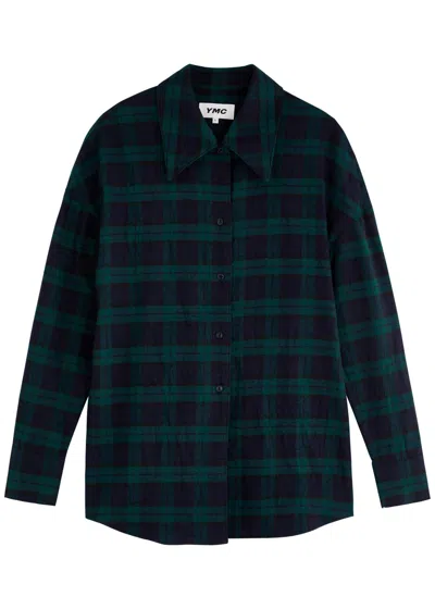 Ymc You Must Create Ymc Lena Tartan Cotton Shirt In Navy