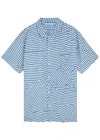 Ymc You Must Create Ymc Malick Striped Woven Shirt In Blue
