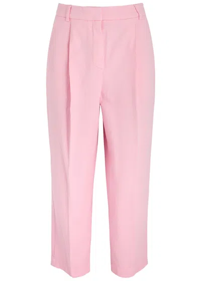 Ymc You Must Create Ymc Market Cropped Straight-leg Twill Trousers In Pink