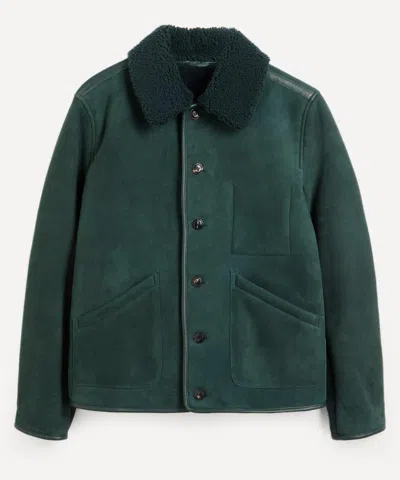 Ymc You Must Create Brainticket Suede Coat In Green
