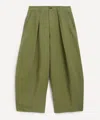 Ymc You Must Create Ymc Mens Green Deadbeat Cotton-linen Trousers In Green