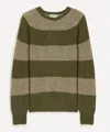 Ymc You Must Create Ymc Mens Green Suedehead Stripe Jumper In Green