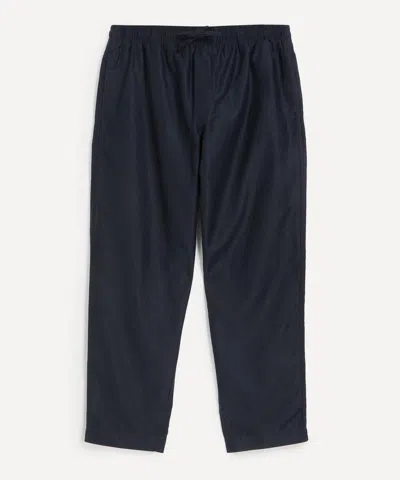 Ymc You Must Create Ymc Mens Navy Alva Cotton-linen Moleskin Trousers In Blue