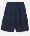 Ymc You Must Create Ymc Mens Navy Salba Wide Shorts In Blue