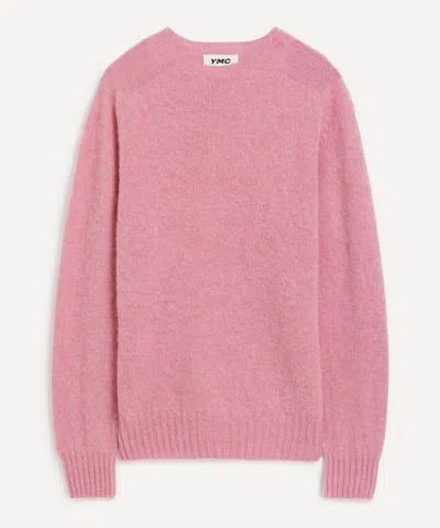 Ymc You Must Create Ymc Mens Pink Suedehead Jumper