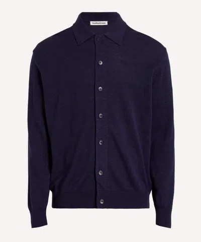 Ymc You Must Create Ymc Mens Rat Pack Cardigan In Blue